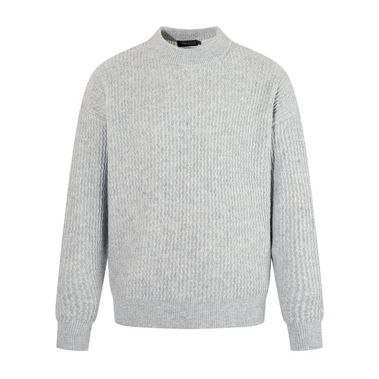 Herren Feinstrick-Pullover mit Strukturstrick und schmalem Stehkragen Nord Taschen