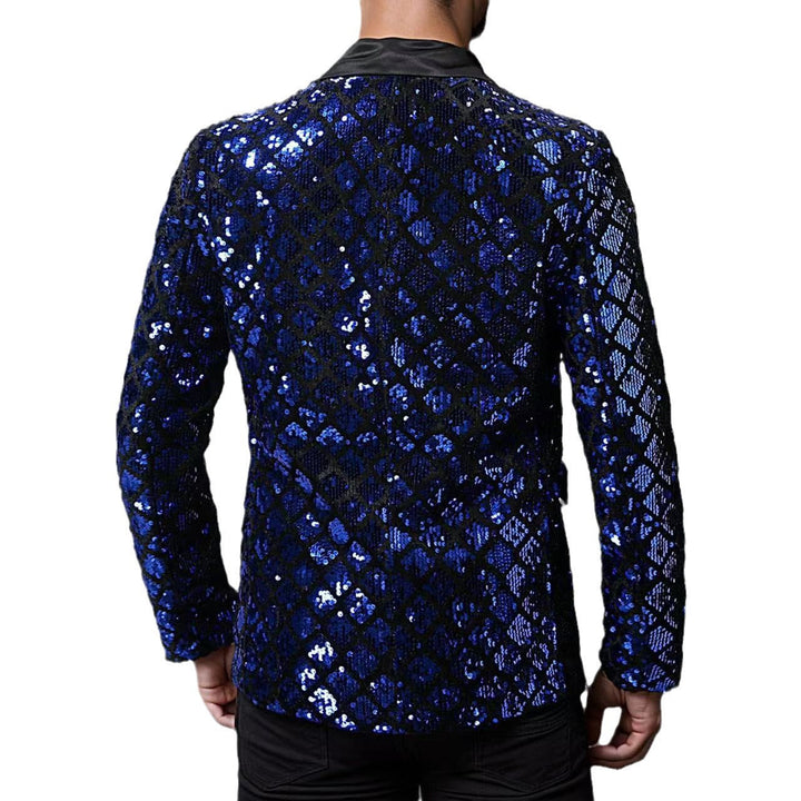 Herren glitzernder Smokingblazer mit luxuriösen Paillettenmustern