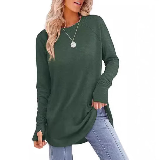 Damen lässiger Langarmshirt mit modernem Schnitt