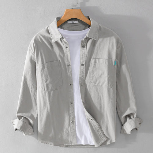 Herren Overshirt im Hemdjacken‑Stil aus leichter Baumwollmischung mit Druckknopf‑Leiste und aufgesetzten Brusttaschen Nord Taschen