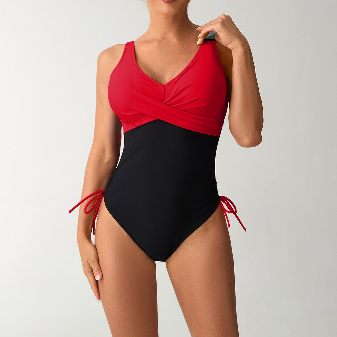 Damen Bequemer Schwimmanzug mit elegantem Wickeloberteil