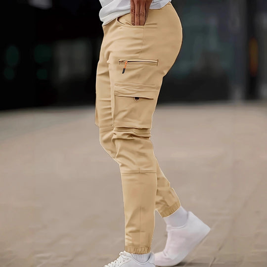 Herren Tapered Cargo-Jogginghose mit Reißverschluss- und Klappentaschen Nord Taschen