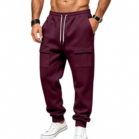 Herren Cargo-Jogginghose mit Bündchen, Tunnelzug und aufgesetzten Klappentaschen Nord Taschen