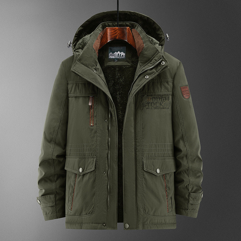Herren Robuster gefütterter Field-Parka mit Teddyfutter, Kapuze und Multifunktions‑Taschen Nord Taschen