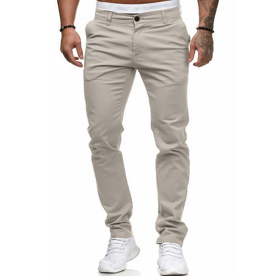 Herren Slim-Fit Chinohosen mit elastischem Bund und praktischen Taschen - Arvani