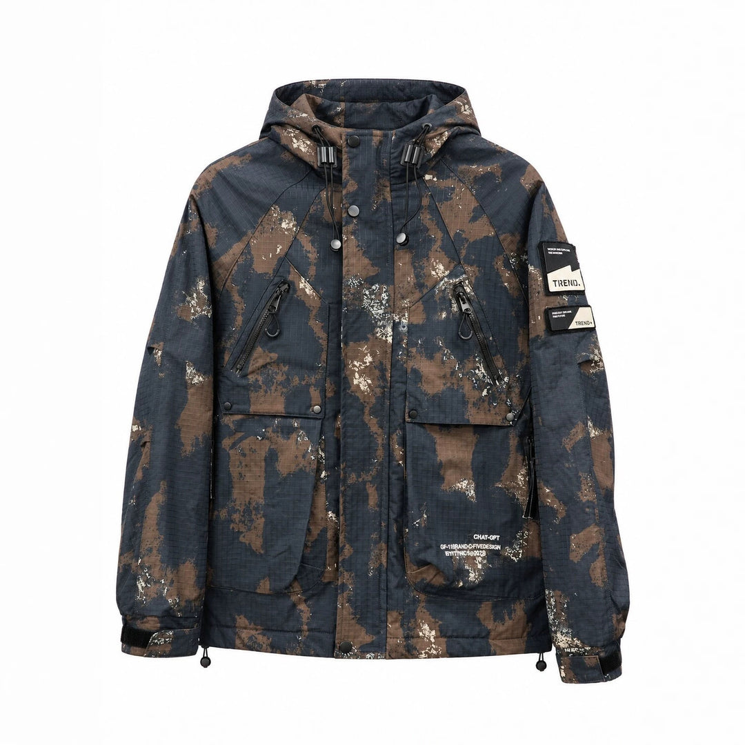 Herren Technischer Camouflage-Parka mit Kapuze und Ripstop-Außenmaterial Nord Taschen