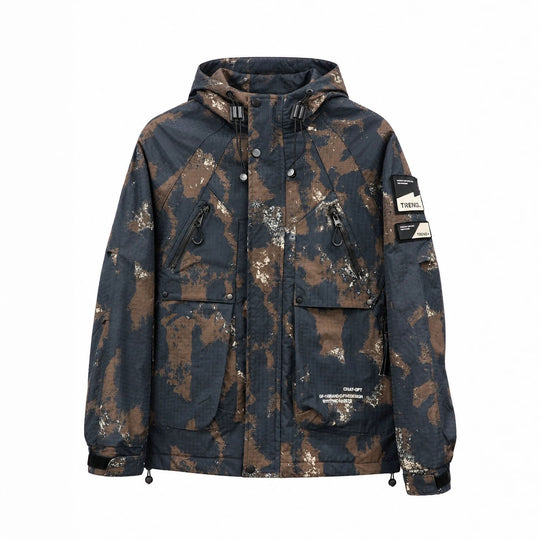 Herren Technischer Camouflage-Parka mit Kapuze und Ripstop-Außenmaterial Nord Taschen