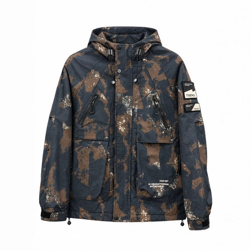 Herren Technischer Camouflage-Parka mit Kapuze und Ripstop-Außenmaterial Nord Taschen