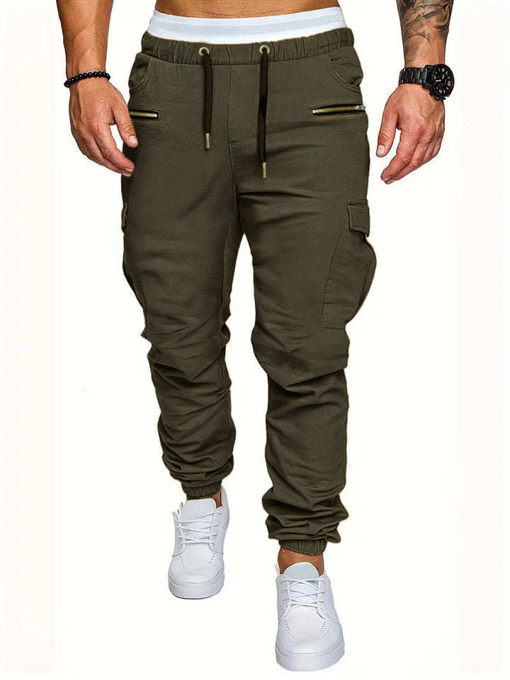 Herren Cargo-Jogginghose mit elastischem Bund und praktischen Reißverschlusstaschen