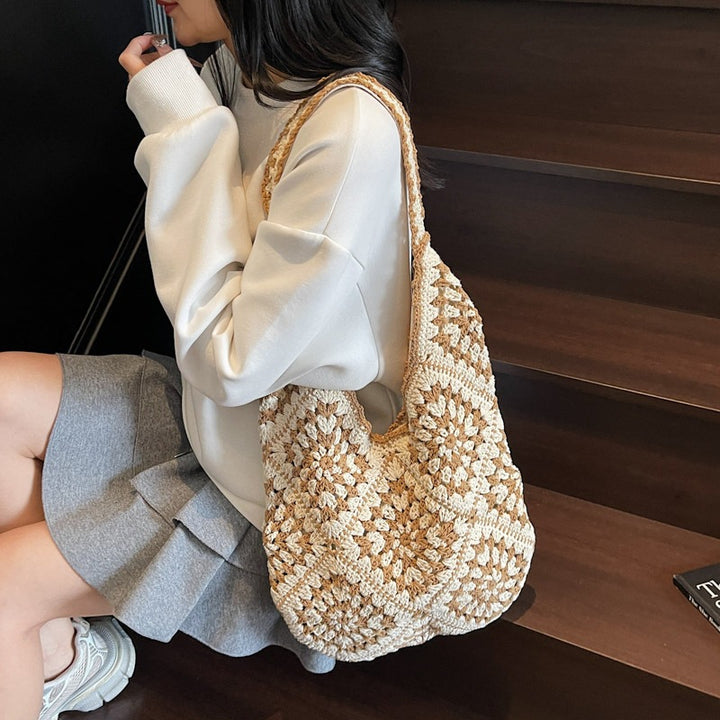 Damen Hobo-Tasche aus gehäkeltem Baumwollmaterial mit einzigartigem Design Nord Taschen