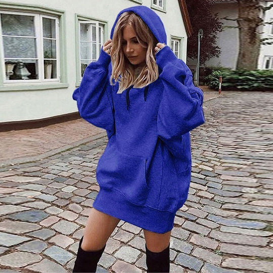 Damen Oversize Kapuzenkleid mit Kängurutasche Nord Taschen