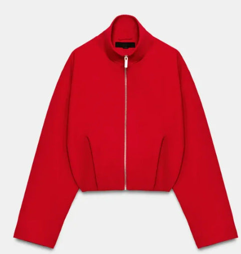 Damen Kurz geschnittener Boxy‑Blouson mit hohem Stehkragen und überschnittenen Ärmeln Nord Taschen