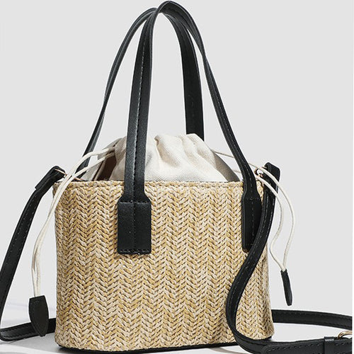Damen Strandtasche mit geflochtenem Design und praktischer Kordelzugöffnung Nord Taschen