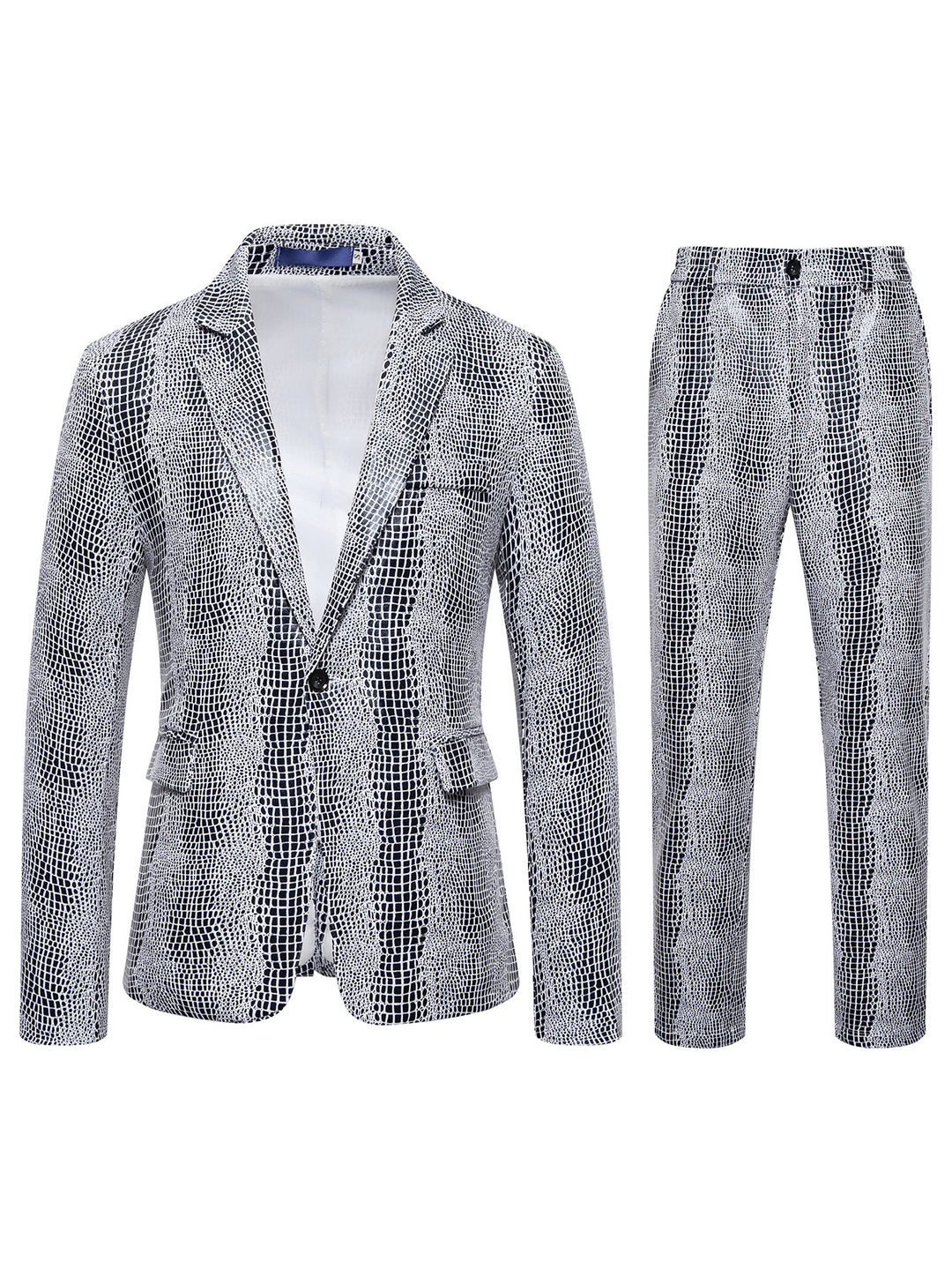 Herren Zweiteiliges Glamour-Anzugset mit metallischem Kroko-Effekt und schmaler Silhouette Nord Taschen