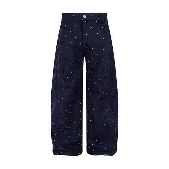 Damen High‑Waist Palazzo‑Hose im Culotte‑Stil mit weitem Bein und dezentem Punktmuster Nord Taschen