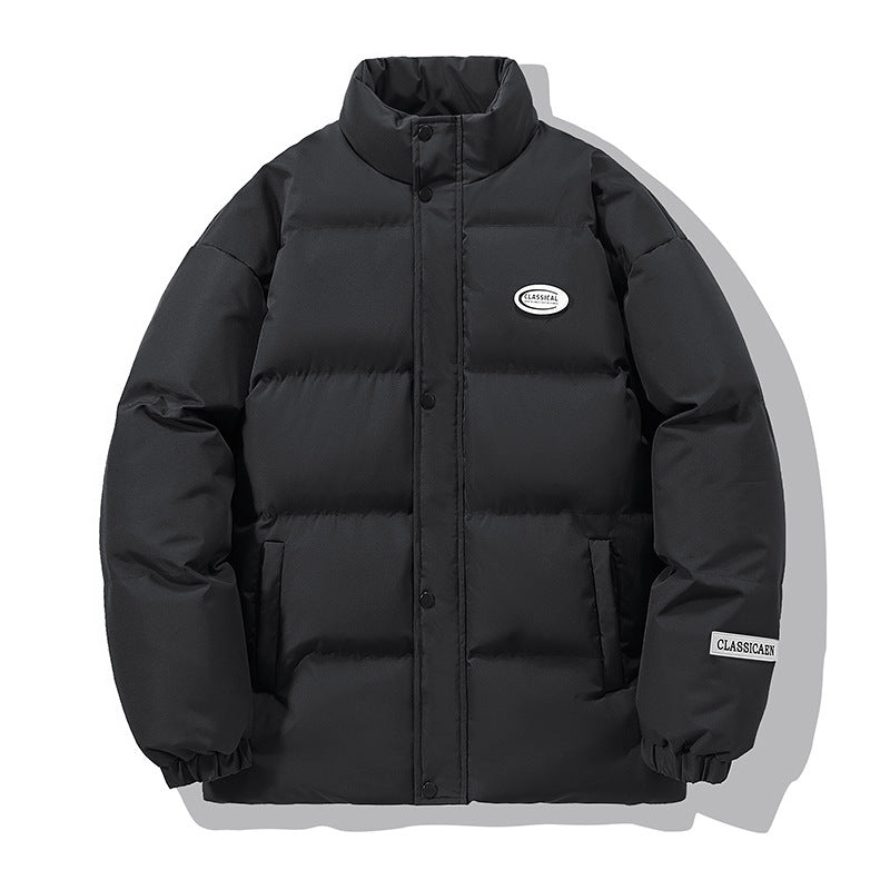 Herren Oversize-Steppjacke mit hohem Stehkragen und Druckknopffront Nord Taschen