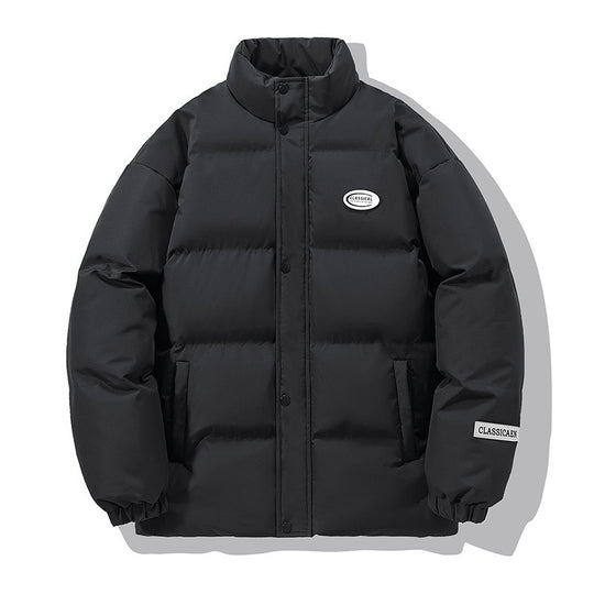 Herren Oversize-Steppjacke mit hohem Stehkragen und Druckknopffront Nord Taschen