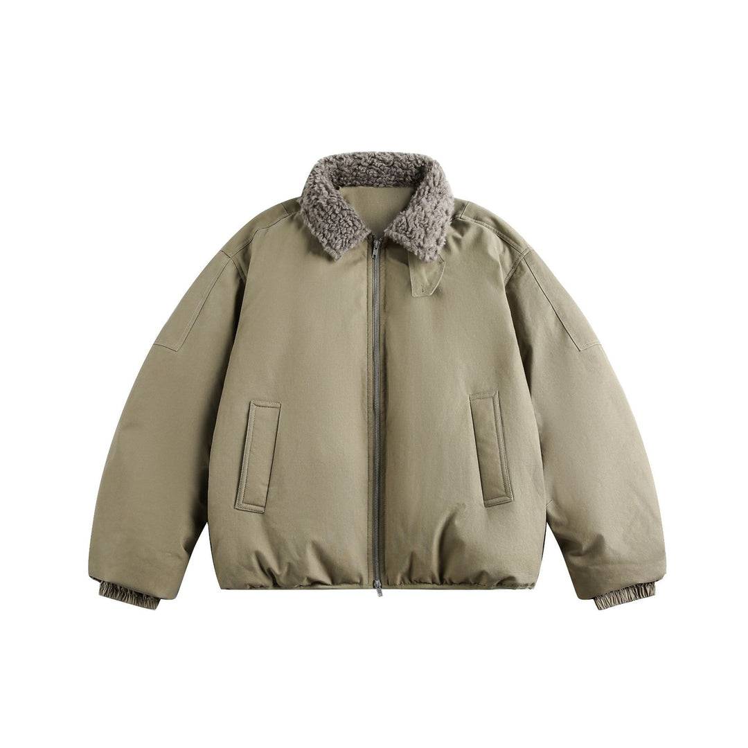 Herren Warm gefütterte Field‑Bomberjacke mit Lammfell‑Imitatkragen Nord Taschen