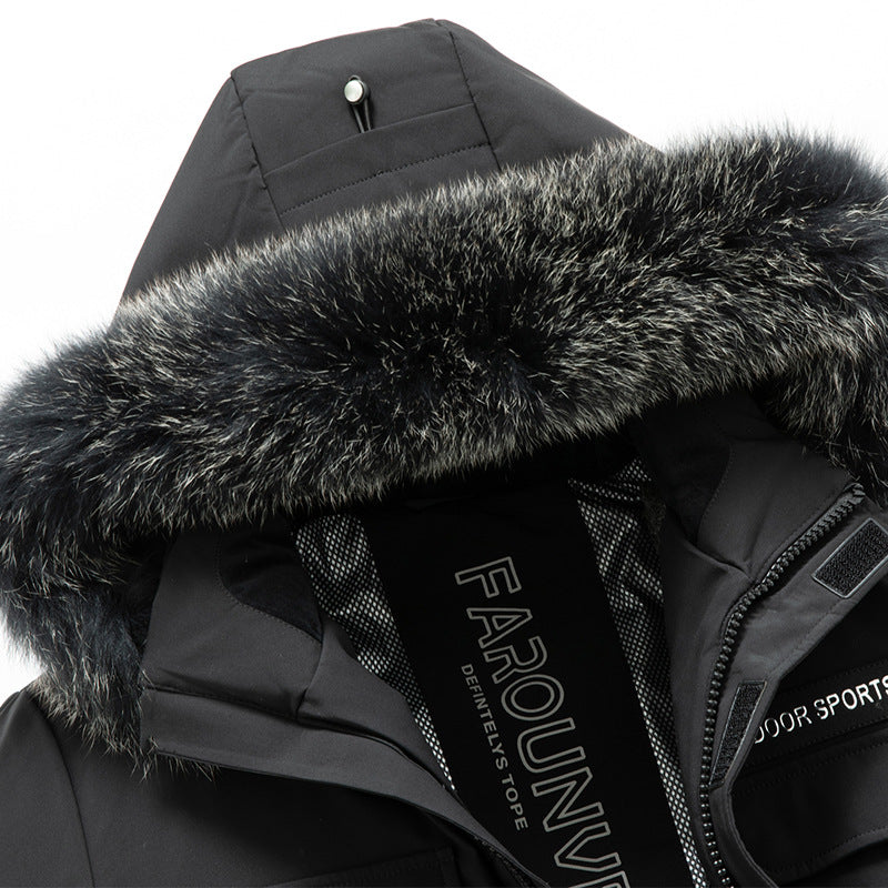 Herren Wasserabweisender Thermo-Parka mit Kapuze und abnehmbarem Kunstfellbesatz Nord Taschen