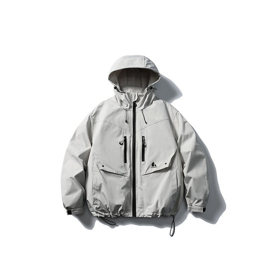 Unisex Wasserdichte technische Kapuzenjacke mit Mehrfach‑Taschen und verstellbarem Saum Nord Taschen