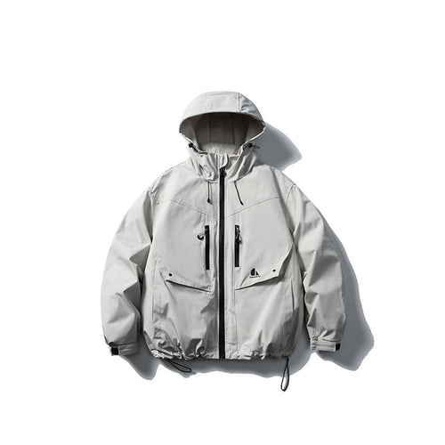 Unisex Wasserdichte technische Kapuzenjacke mit Mehrfach‑Taschen und verstellbarem Saum Nord Taschen