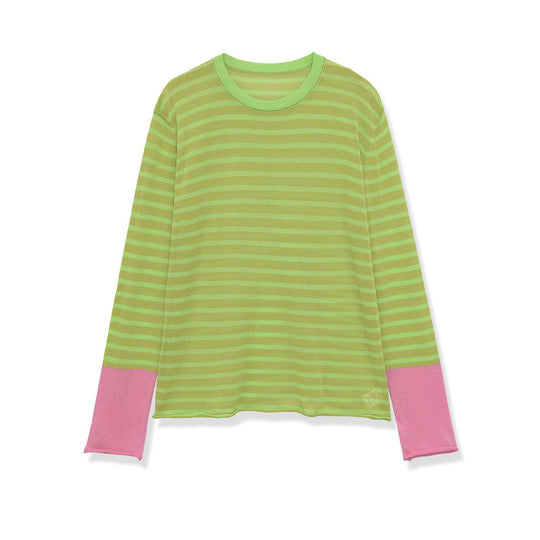 Damen Feinstrick-Longsleeve mit maritimen Querstreifen und kontrastierten Ärmeln Nord Taschen
