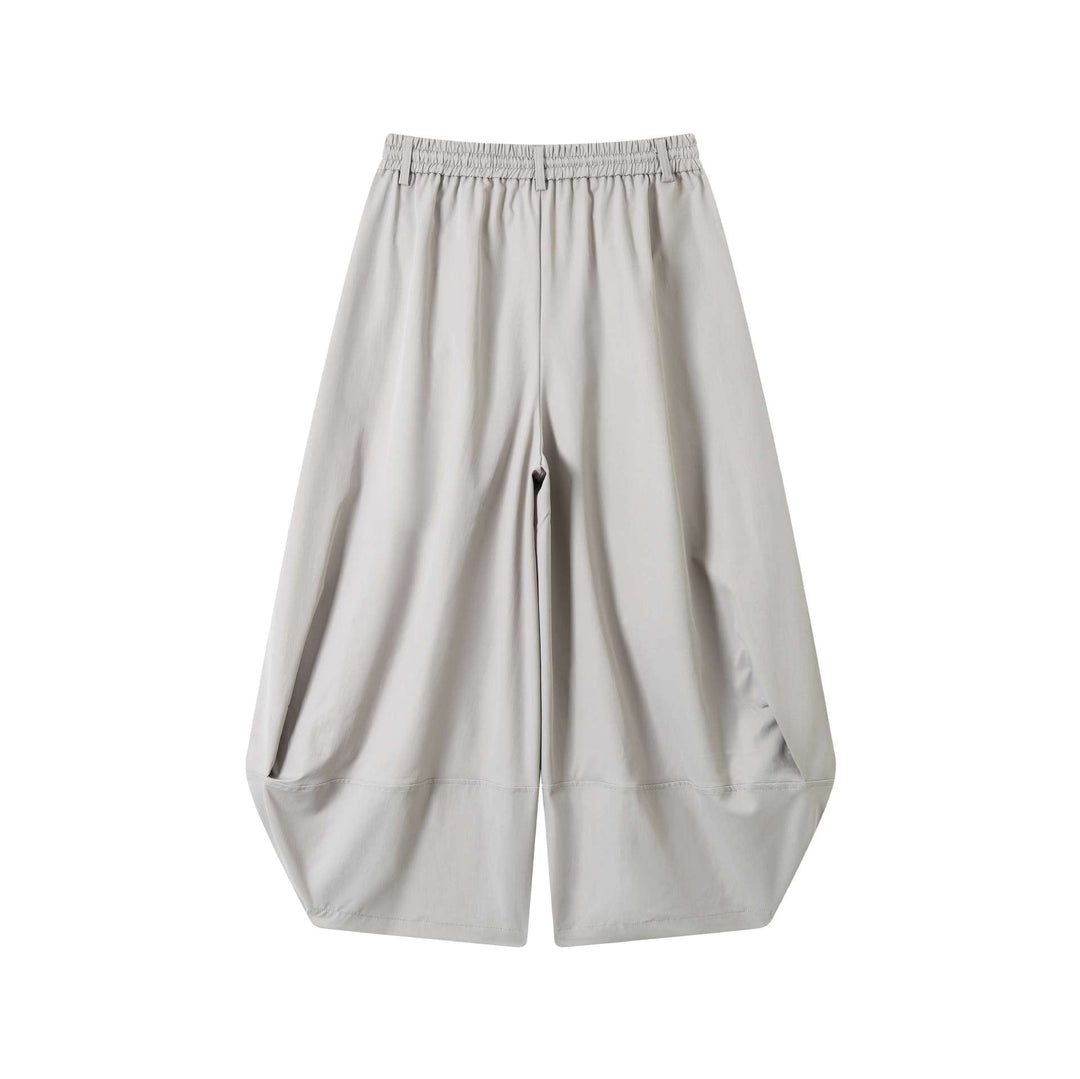 Damen Weite High-Waist Bermuda-Hose mit Bundfalten und Kordel Nord Taschen