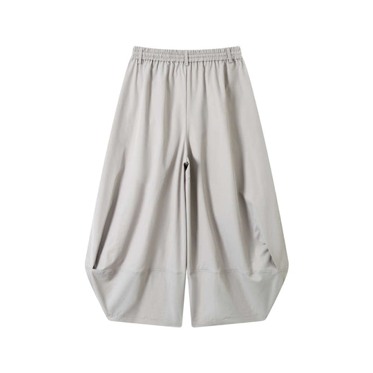 Damen Weite High-Waist Bermuda-Hose mit Bundfalten und Kordel Nord Taschen