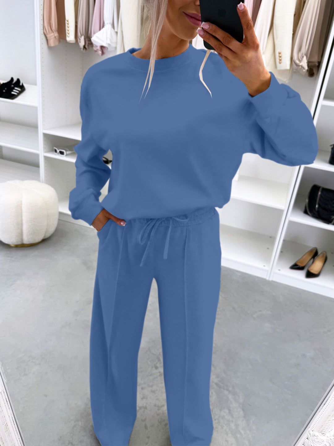 Damen Casual-Loungewear-Set mit Oversize-Batwing-Pullover und weitem Jersey-Hosenbein Nord Taschen