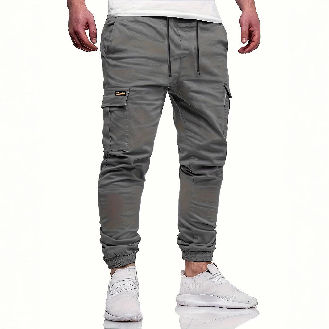 Herren Slim‑Tapered Utility‑Cargohose im Joggerstil mit Klapp- und Reißverschlusstaschen Nord Taschen