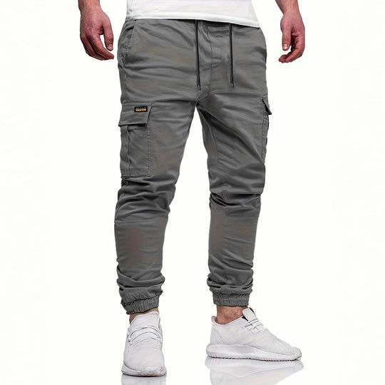 Herren Slim‑Tapered Utility‑Cargohose im Joggerstil mit Klapp- und Reißverschlusstaschen Nord Taschen