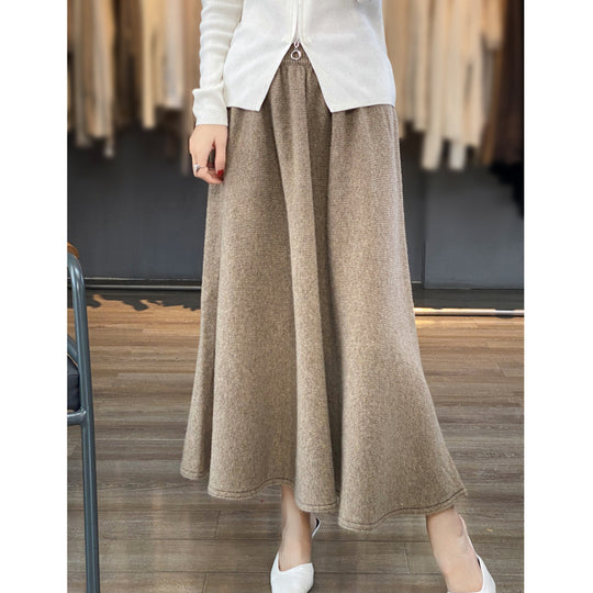 Damen Midirock aus gestricktem Wollmix mit ausgestellter A‑Linie Nord Taschen