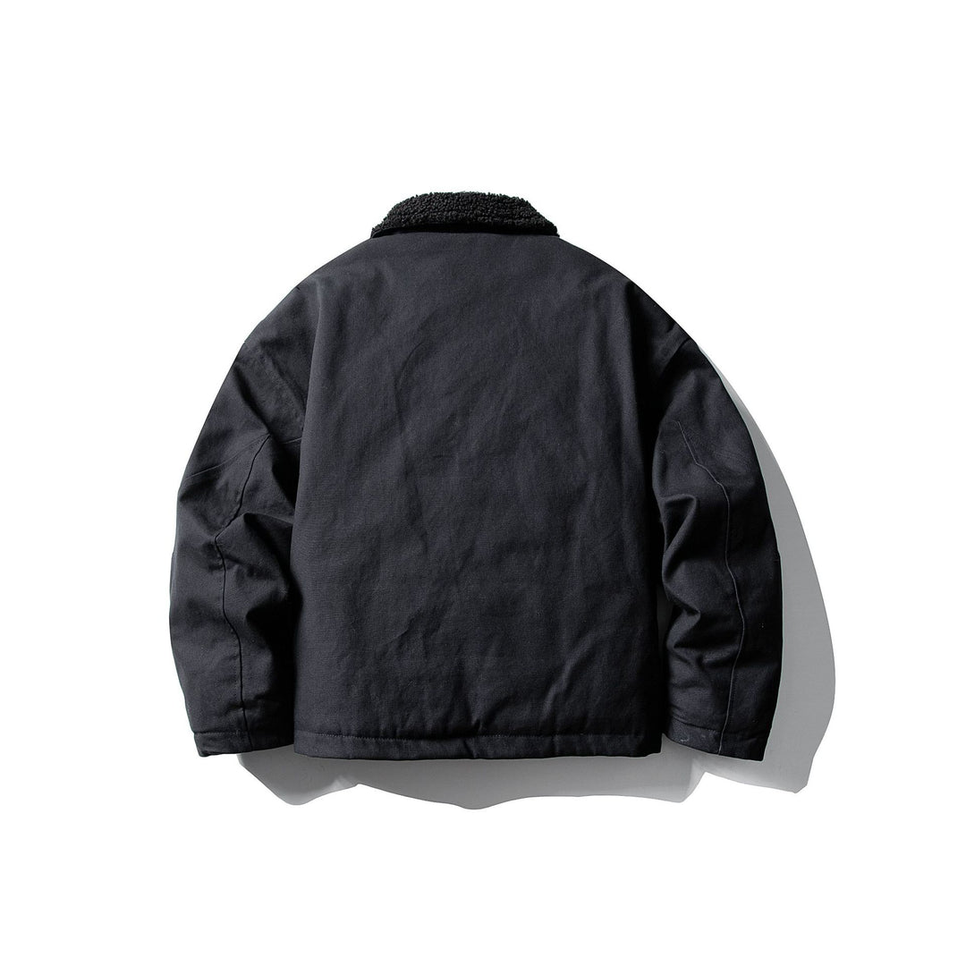 Unisex Kurzer Canvas-Fieldblouson mit Teddykragen und Zwei-Wege-Reißverschluss Nord Taschen