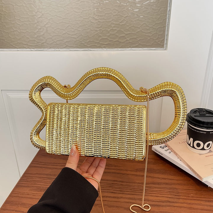 Damen stilvolle Clutch mit oxidierten Metallteilen Nord Taschen