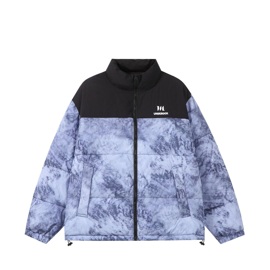 Unisex Gefütterte Boxy‑Isolationsjacke mit Marmoreffekt und hohem Stehkragen Nord Taschen