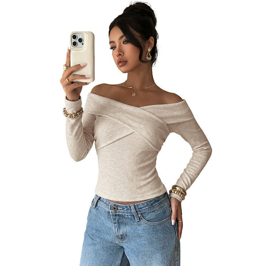 Damen Elegantes Cropped Shirt Nord Taschen