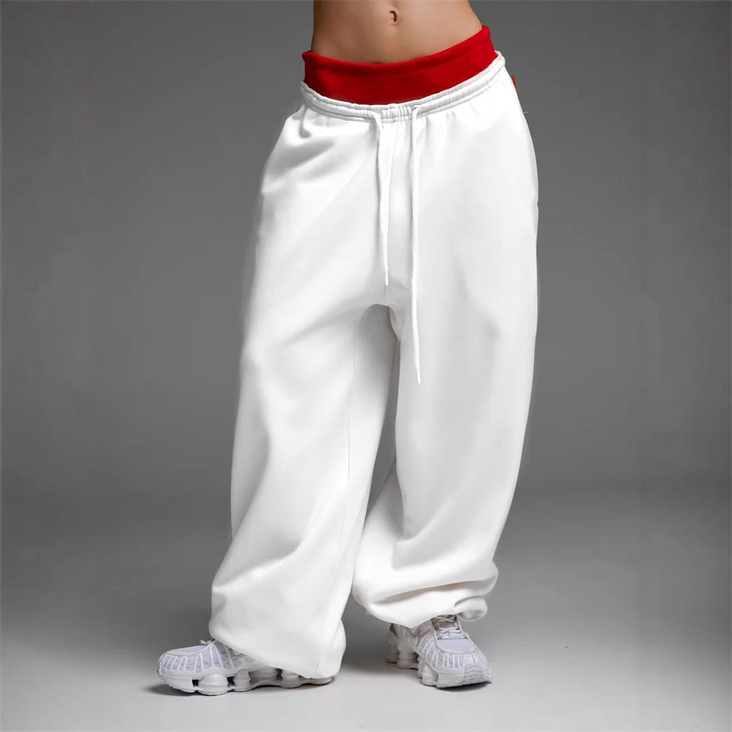Damen Bequeme Baggy-Hose mit elastischem Bund und Kordelzug Nord Taschen