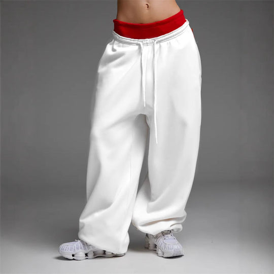 Damen Bequeme Baggy-Hose mit elastischem Bund und Kordelzug Nord Taschen