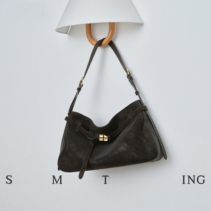 Damen Schultertasche mit elegantem Schnallenverschluss und weichem Material Nord Taschen