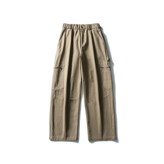 Damen Utility-Cargo-Hose mit weitem Bein, hohem elastischem Bund und Reißverschlusstaschen Nord Taschen