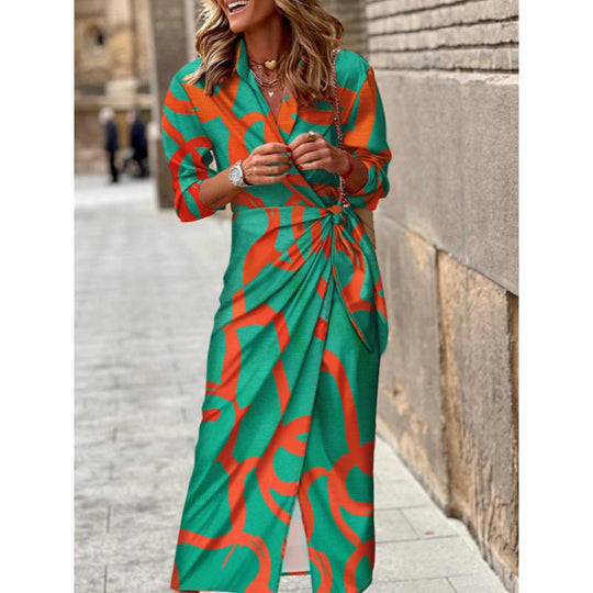 Frauen Elegantes Wrap Kleid Nord Taschen