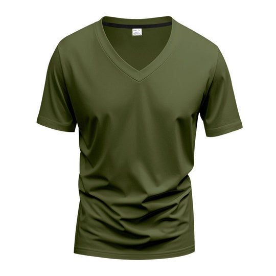 Herren V-Ausschnitt T-Shirt aus atmungsaktiver und schnelltrocknender Baumwolle