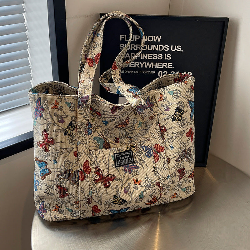 Damen Tragetasche mit floralem Jacquard-Muster und robusten Griffen Nord Taschen