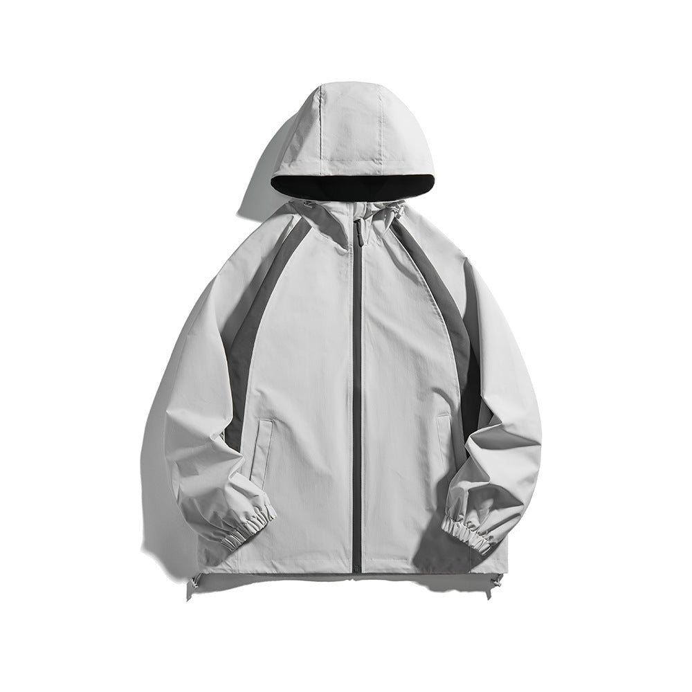 Herren Kapuzen-Windjacke im sportiven Colorblock-Design mit verstellbarem Saum Nord Taschen