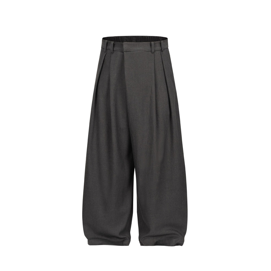 Damen Weite Plissee-Hose mit hoher Taille und elastischem Rückbund Nord Taschen