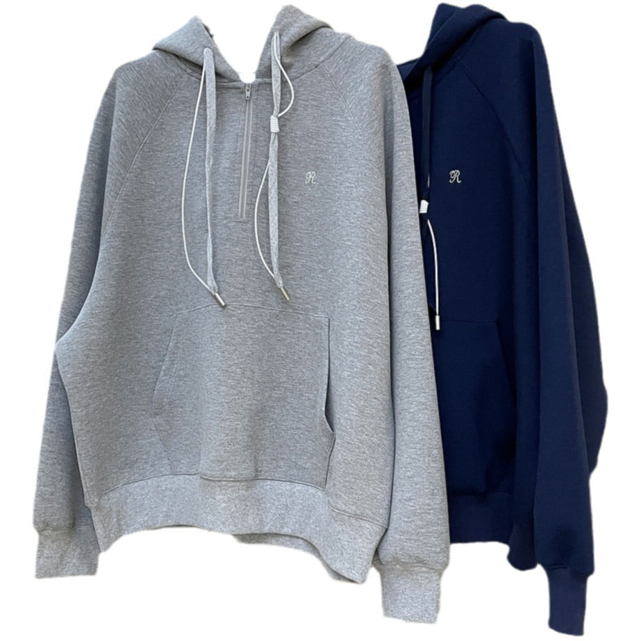 Damen Oversized Kapuzenpullover mit Halbzip, Kängurutasche und Relaxed‑Fit Nord Taschen