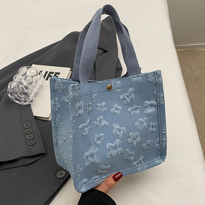 Damen Jute-Tragetasche mit floralen Applikationen Nord Taschen
