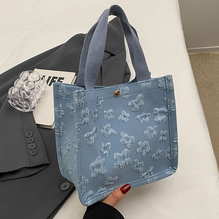 Damen Jute-Tragetasche mit floralen Applikationen Nord Taschen