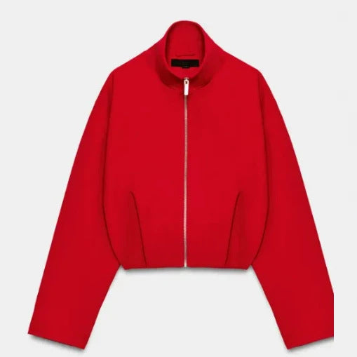 Damen Kurz geschnittener Boxy‑Blouson mit hohem Stehkragen und überschnittenen Ärmeln Nord Taschen