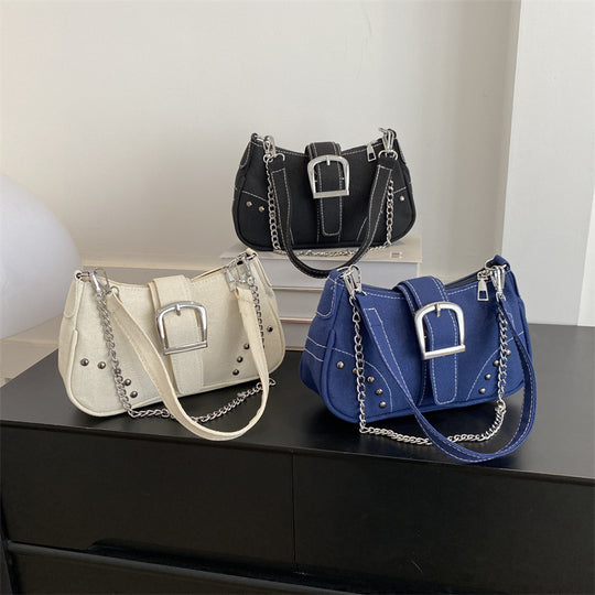 Damen modische Umhängetasche mit dekorativem Kettenriemen und stylischem Verschluss Nord Taschen